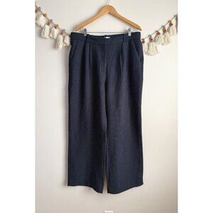 Abercrombie & Fitch Sloane Tailored Wide Leg Trouser Pant Pinstripe Loose 16